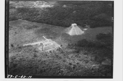 Aerial view showing Warriors and Castillo looking southwest