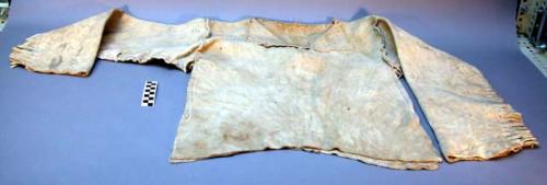 Natural buckskin shirt - type worn during captivity at fort sumner.