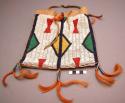 Beaded buckskin bag, ornamented with tassels of horse hair