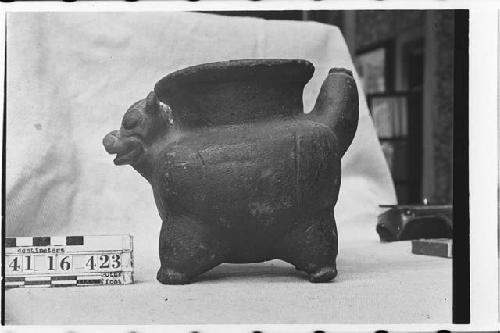 Animal-Effigy (Dog?) Spouted Jar