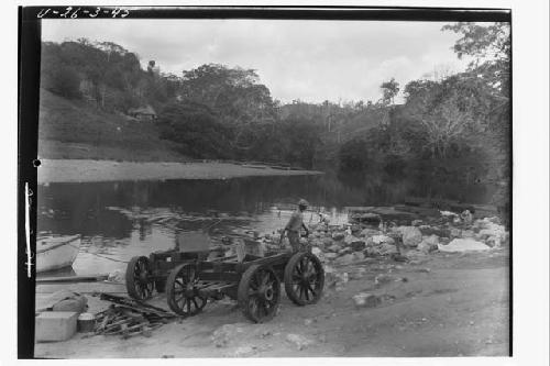 Mahogony Truck for Logging Brought up River