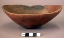 Bowl, pottery, oval-shape