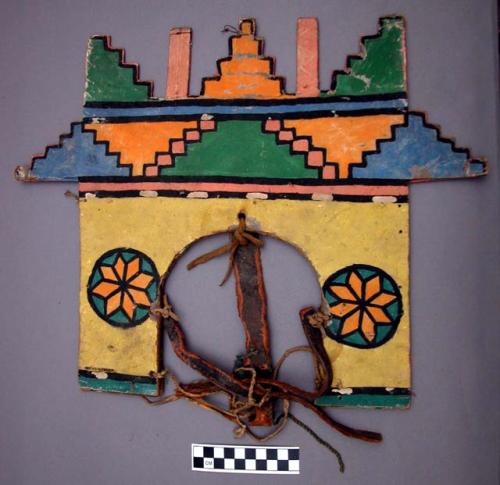 Hopi tableta. Poster board, leather & wood.