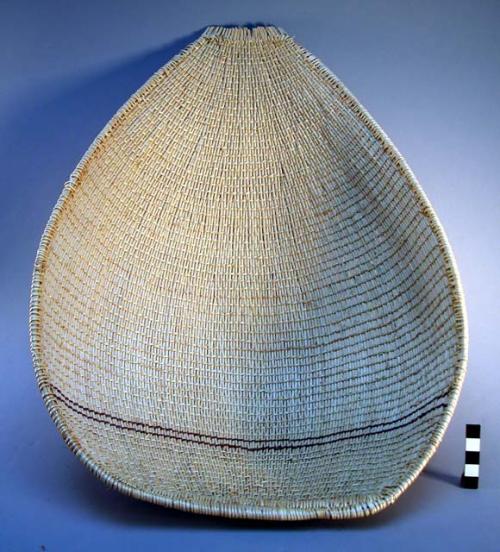 Open twined winnowing and parching basket, used for seeds somewhat smaller
