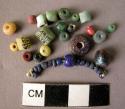 100 samples of colored glass beads