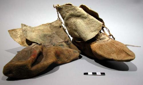 Pair of elk skin moccasins