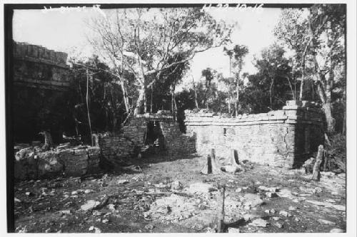 Arch in south wall, inner enclosure looking south