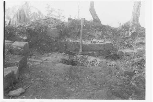 Detail of its excavation looking through door - group A - Temple 1