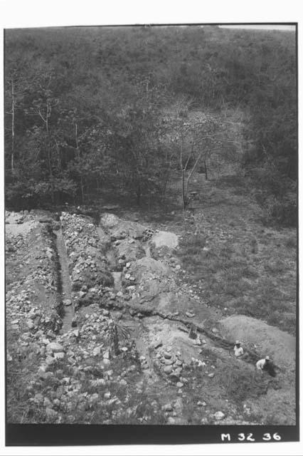 Southwest corner excavation from platform 4 at Monjas.