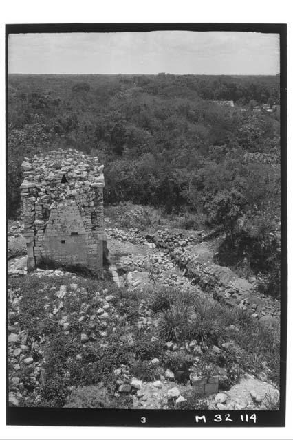 West end of southeast annex at Monjas with drain trench from Platform 4.