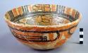 Papagayo Polychrome bowl with painted figures and animals