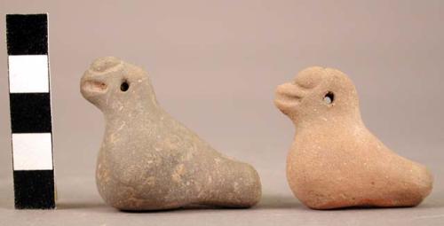 Terra cotta whistles in form of birds or with bird decorations