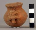 Miniature pottery jar with modelled lug handles