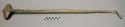 Sioux fixed stone headed club. Bevelled oval shaped head. Wood handle encased in