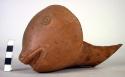 Ceramic sherds, 1 fish effigy head, incised features, plain