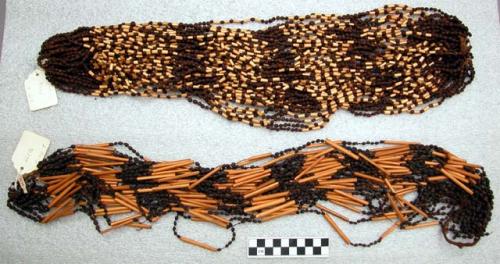 Seed and reed necklace - many strands attached at both ends by pieces +