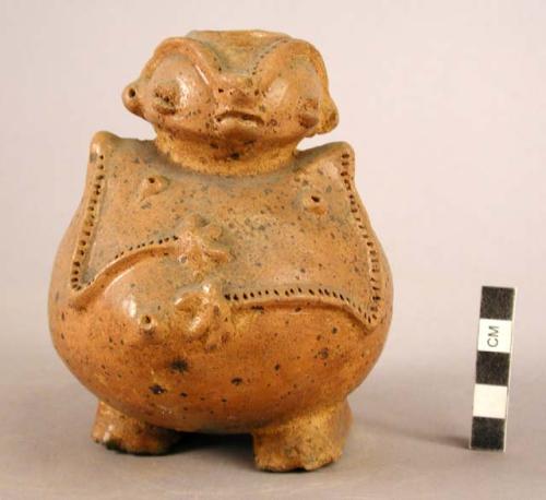 Unpainted pottery jar - anthropomorphic