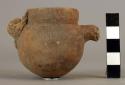 Miniature pottery jar with modelled lug handles - Armadillo ware