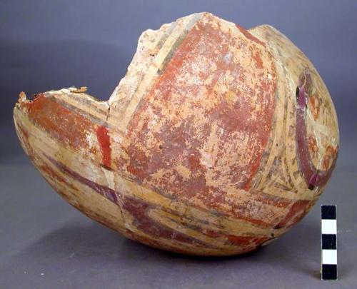 Very large polychrome pottery jar