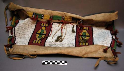 Buckskin saddle bag--beaded decoration