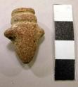Miniature pottery vessel - aryballus of Inca type, 2 handles, pointed botton