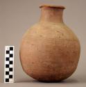 Jar, pottery, with three inscribed lines at top of body