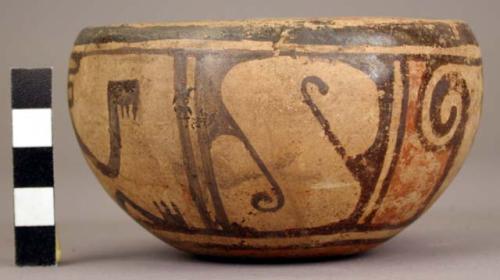 Galo Polychrome vessel with monkey motif and alligator symbols