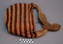 Woven agave fiber bag with shoulder strap; horizontal red-brown +