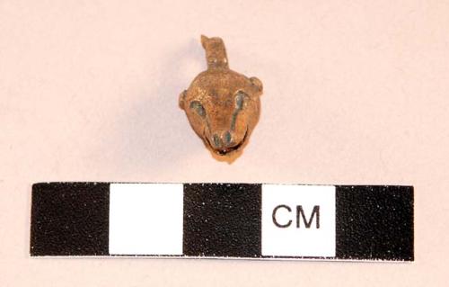 Copper bell, animal head