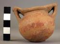 Miniature pottery jar with incised handles - Painted Handled ware