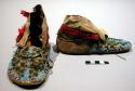 One pair of small moccasins--skin with rawhide soles; beaded top