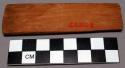 Tool, unclassified, 1 carved piece of wood, flat & rectangular