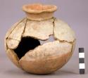 Pottery jar with constricted neck - Red Line ware (restored)