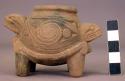 Small pottery vase of turtle effigy with 4 legs