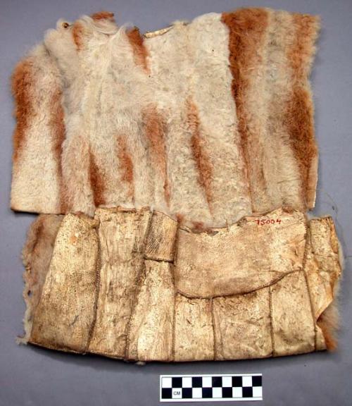 Partly made copa (mantle) of strips of skin from guanaco legs