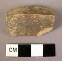 Ceramic body sherd, base fragment, polychrome traces