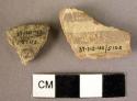 2 potsherds - linear geometric