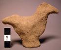 Unfired clay figurine depicting chicken