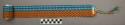 Belt - one half bright blue and white, other red and yellow silk warp patterned-