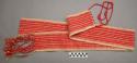 Red and white double faced warp patterned woolen belt for man