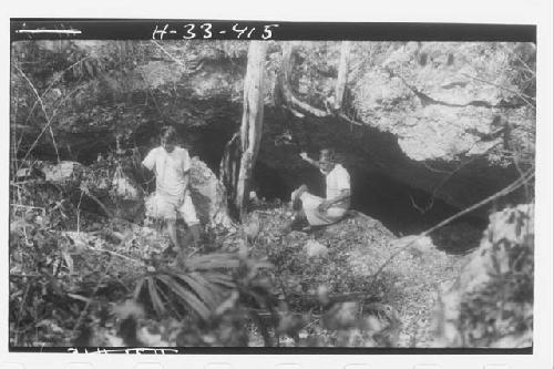 View of one of many sascab caves near sache