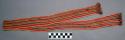 Woven cotton head band - warp faced pattern with beaded stripes in +