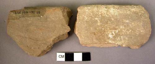 2 potsherds - rims