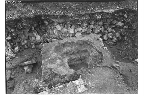 Masonry block in patio at Mercado