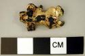 Fragmentary gold-plated copper ornament - frog shape