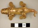 Gold plated copper figurine - lizard