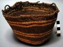 Wrapped twined weave basket