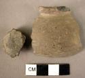 Handmade small pottery vessel fragment; potsherd - thin, low burnish