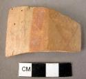 Potsherd - matt painted red ware on light slipped yellow minyan ware