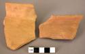 2 rim potsherds - yellow minyan, unburnished